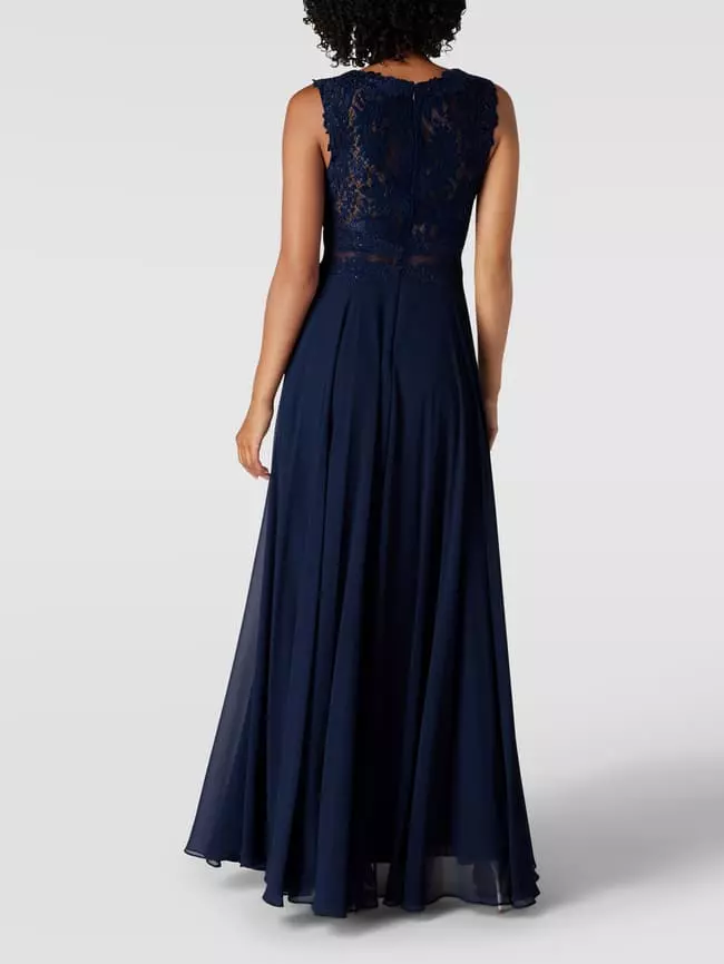Mascara Abendkleid Mit Floralen Stickereien - Dunkelblau 7 Mascara Abendkleid Mit Floralen Stickereien - Dunkelblau – Bild 5