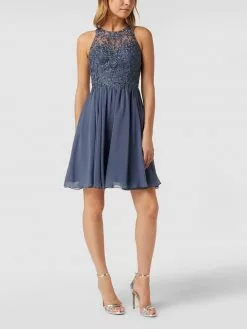 Laona Cocktailkleid Mit Floralen Stickereien Und Ziersteinen - Rauchblau