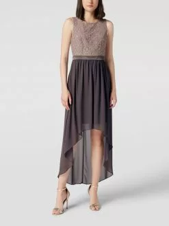 Jake*s Cocktail Cocktailkleid Im Vokuhila-Stil Mit Paillettenbesatz - Taupe