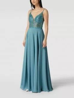 Swing Abendkleid Mit Paillettenbesatz - Bleu