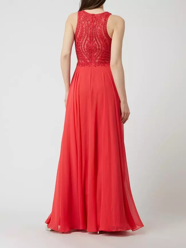 Luxuar Abendkleid Mit Stickereien - Koralle 6 Luxuar Abendkleid Mit Stickereien - Koralle – Bild 4