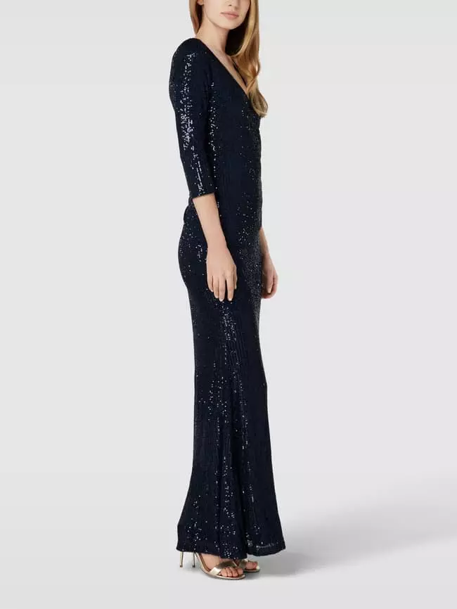 Christian Berg Cocktail Abendkleid Mit Paillettenbesatz - Dunkelblau 6 Christian Berg Cocktail Abendkleid Mit Paillettenbesatz - Dunkelblau – Bild 4