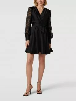 Swing Knielanges Kleid Mit Taillengürtel - Schwarz