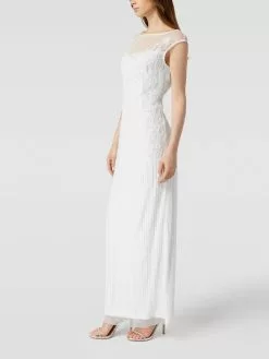 Adrianna Papell Abendkleid Mit Floraler Applikation - Offwhite