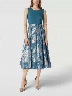 Swing Cocktailkleid Mit Effektgarn - Bleu