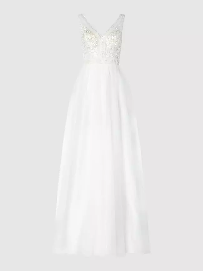 Luxuar Brautkleid Mit Häkelspitze - Offwhite 4 Luxuar Brautkleid Mit Häkelspitze - Offwhite – Bild 2