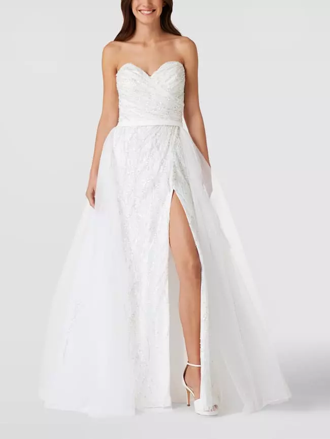 Luxuar Brautkleid Mit Pailletten- Und Ziersteinbesatz - Offwhite 3 Luxuar Brautkleid Mit Pailletten- Und Ziersteinbesatz - Offwhite