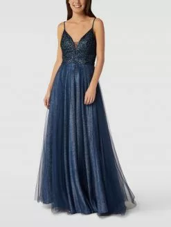 Mascara Abendkleid In Metallic-Optik - Dunkelblau