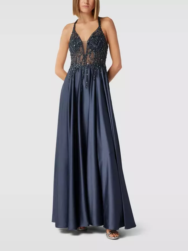 Luxuar Abendkleid Mit Ziersteinbesatz - Graphit 3 Luxuar Abendkleid Mit Ziersteinbesatz - Graphit