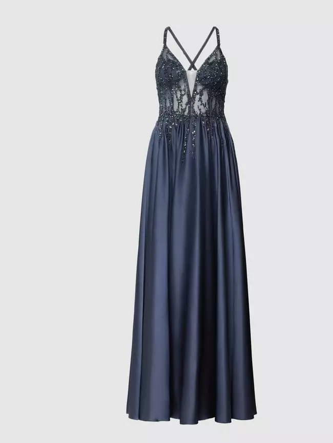 Luxuar Abendkleid Mit Ziersteinbesatz - Graphit 4 Luxuar Abendkleid Mit Ziersteinbesatz - Graphit – Bild 2