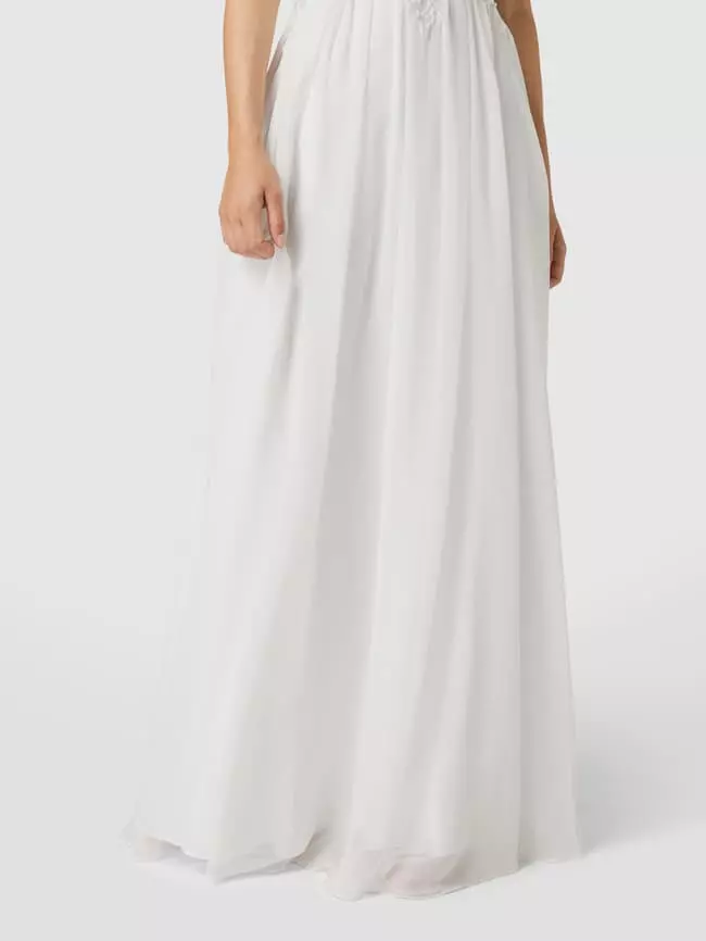 Unique Brautkleid Mit Floralen Stickereien - Weiß 8 Unique Brautkleid Mit Floralen Stickereien - Weiß – Bild 6