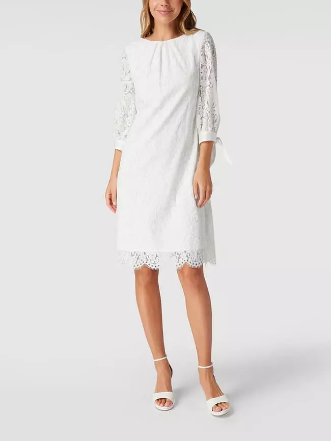 Swing Cocktailkleid Mit Floraler Spitze - Offwhite 3 Swing Cocktailkleid Mit Floraler Spitze - Offwhite