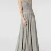 Luxuar Abendkleid Mit Zierbesatz - Mittelgrau
