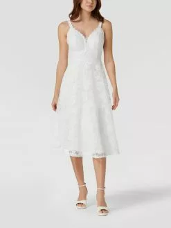 TROYDEN COLLECTION Brautkleid Mit Floraler Spitze - Weiß