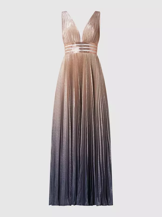 Luxuar Abendkleid Mit Plisseefalten - Metallic Rosa 4 Luxuar Abendkleid Mit Plisseefalten - Metallic Rosa – Bild 2