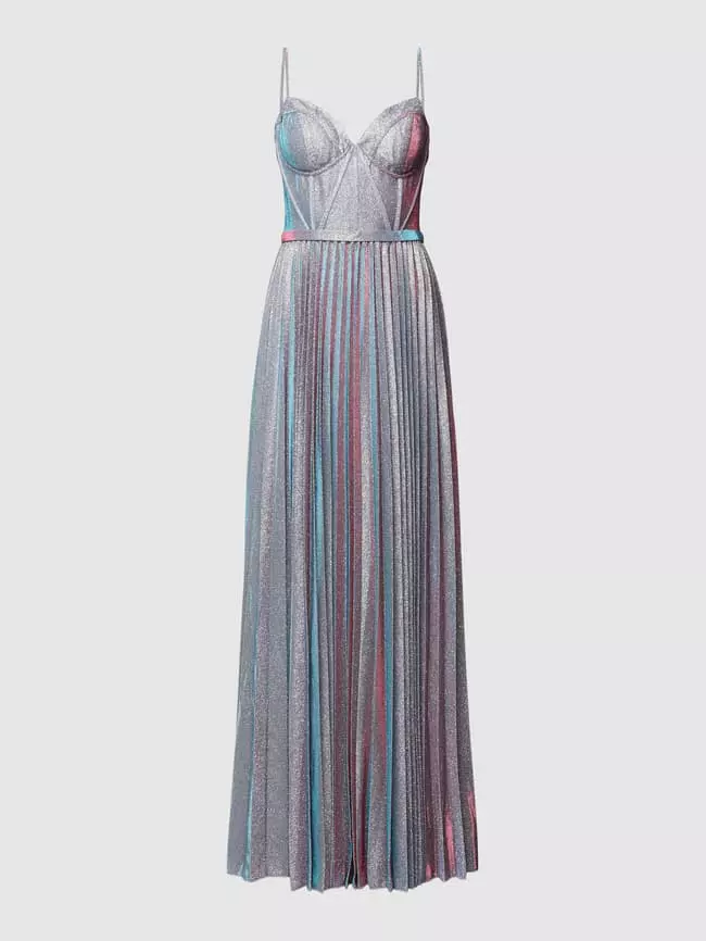 Laona Abendkleid Mit Plisseefalten - Silber 4 Laona Abendkleid Mit Plisseefalten - Silber – Bild 2