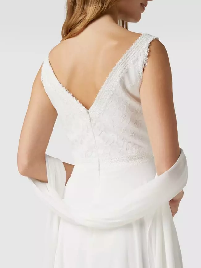 Luxuar Brautkleid Mit Floralen Stickereien - Offwhite 5 Luxuar Brautkleid Mit Floralen Stickereien - Offwhite – Bild 3