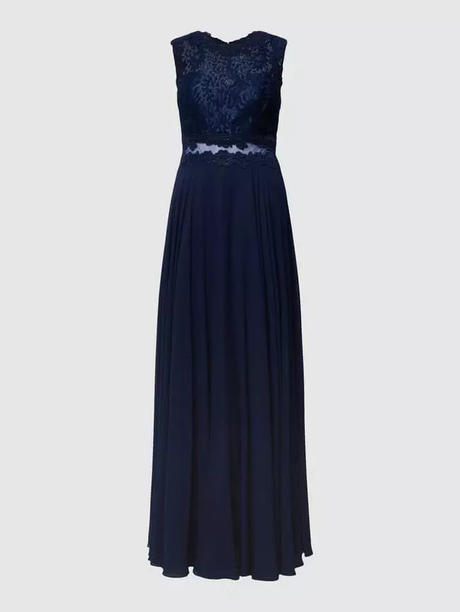 Mascara Abendkleid Mit Floralen Stickereien - Dunkelblau 4 Mascara Abendkleid Mit Floralen Stickereien - Dunkelblau – Bild 2