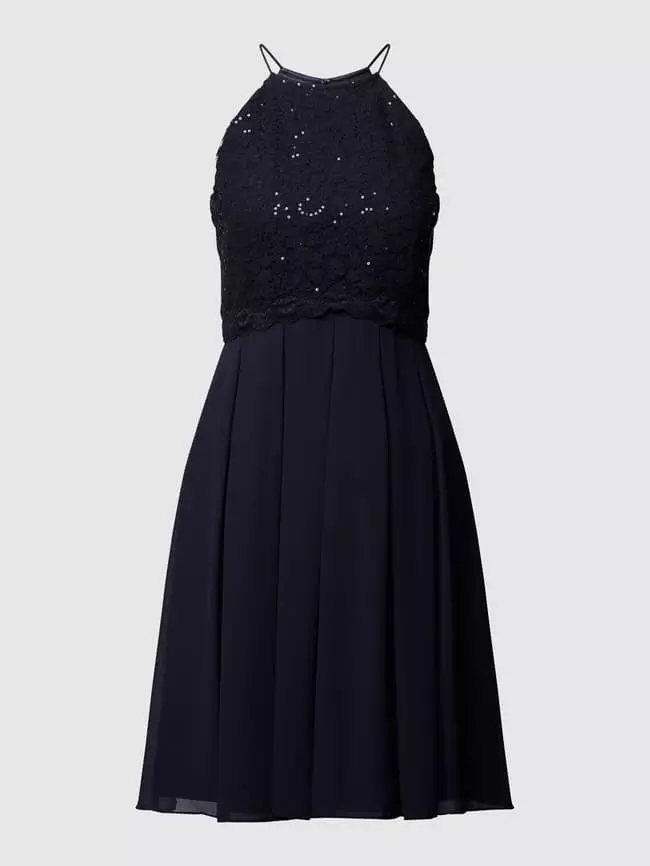 Jake*s Cocktail Cocktailkleid Aus Zartem Chiffon - Marineblau Meliert 4 Jake*s Cocktail Cocktailkleid Aus Zartem Chiffon - Marineblau Meliert – Bild 2