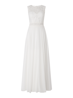 Mascara Abendkleid Mit Floralen Stickereien - Offwhite