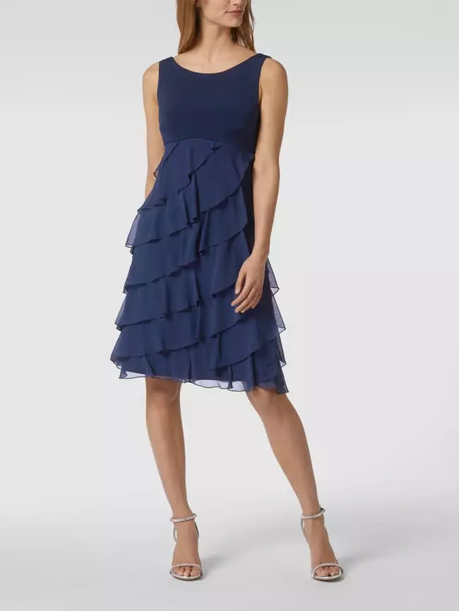 Swing Cocktailkleid Aus Chiffon Im Stufen-Look - Dunkelblau 6 Swing Cocktailkleid Aus Chiffon Im Stufen-Look - Dunkelblau – Bild 4