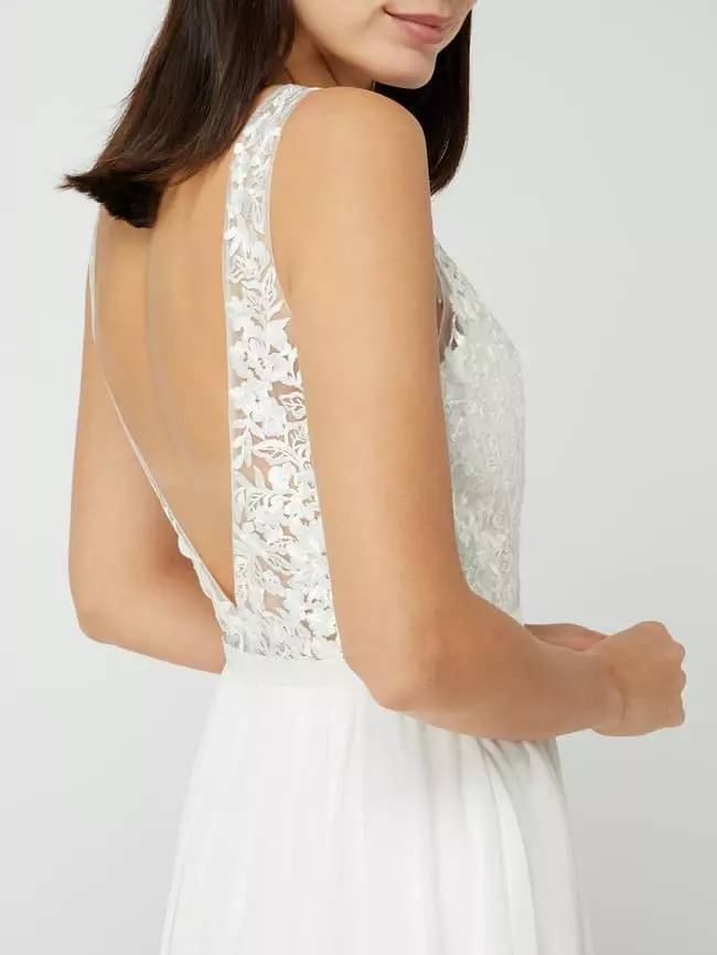 Luxuar Brautkleid Mit Floralen Stickereien - Offwhite 6 Luxuar Brautkleid Mit Floralen Stickereien - Offwhite – Bild 4