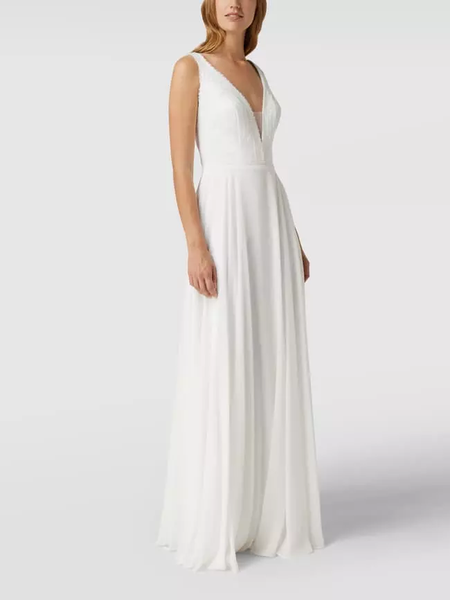 Luxuar Brautkleid Mit Floralen Stickereien - Offwhite 3 Luxuar Brautkleid Mit Floralen Stickereien - Offwhite