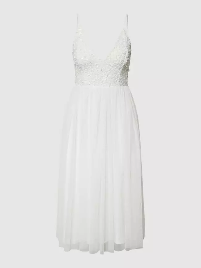 LACE & BEADS Brautkleid Mit Paillettenbesatz - Weiß 4 LACE & BEADS Brautkleid Mit Paillettenbesatz - Weiß – Bild 2