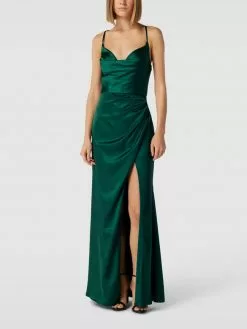 Luxuar Abendkleid Mit Wasserfall-Ausschnitt - Smaragdgrün