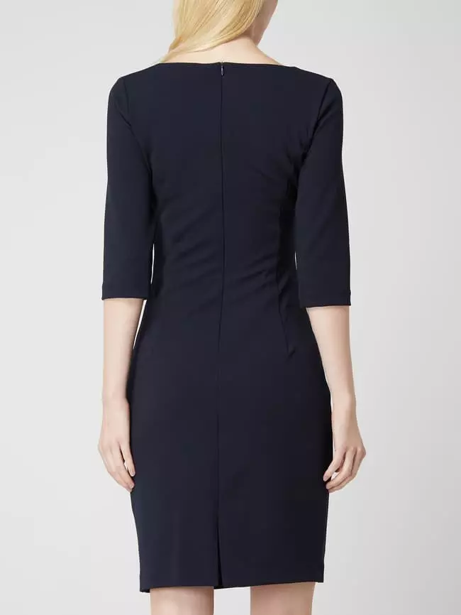 Paradi Cocktailkleid Aus Krepp Mit Drapierten Falten - Dunkelblau 7 Paradi Cocktailkleid Aus Krepp Mit Drapierten Falten - Dunkelblau – Bild 5