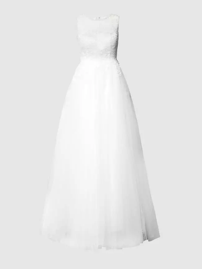 TROYDEN COLLECTION Brautkleid Mit Floralen Stickereien - Weiß 4 TROYDEN COLLECTION Brautkleid Mit Floralen Stickereien - Weiß – Bild 2