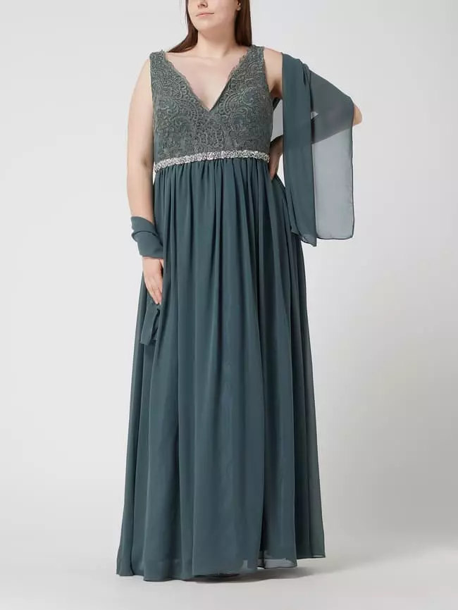 My Mascara Curves PLUS SIZE Abendkleid Aus Tüll Und Chiffon - Grün 8 My Mascara Curves PLUS SIZE Abendkleid Aus Tüll Und Chiffon - Grün – Bild 6