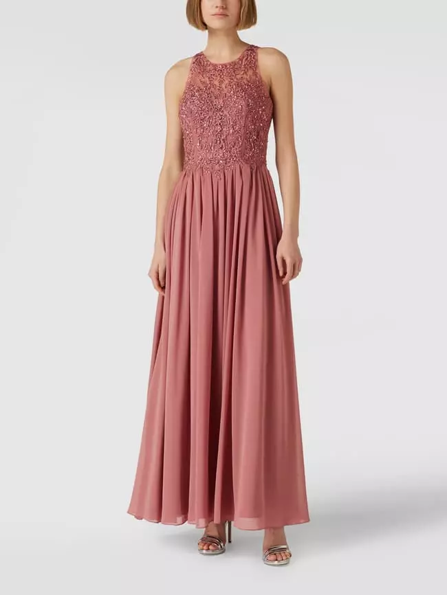 Laona Abendkleid Mit Floralen Stickereien Und Zierperlen - Rosa 6 Laona Abendkleid Mit Floralen Stickereien Und Zierperlen - Rosa – Bild 4