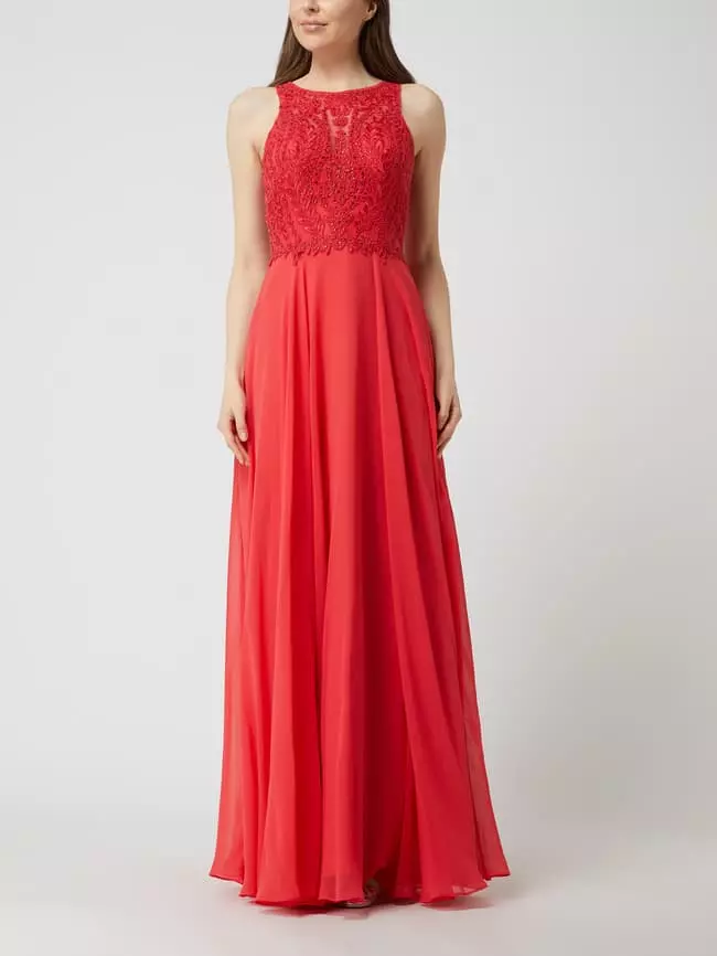 Luxuar Abendkleid Mit Stickereien - Koralle 3 Luxuar Abendkleid Mit Stickereien - Koralle