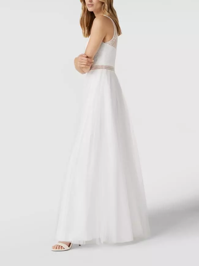 Unique Brautkleid Mit Taillenpasse Aus Spitze - Offwhite 3 Unique Brautkleid Mit Taillenpasse Aus Spitze - Offwhite