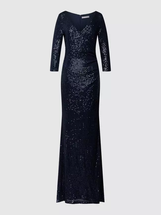 Christian Berg Cocktail Abendkleid Mit Paillettenbesatz - Dunkelblau 4 Christian Berg Cocktail Abendkleid Mit Paillettenbesatz - Dunkelblau – Bild 2