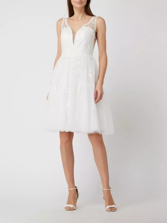 Luxuar Brautkleid Aus Tüll Mit Stickereien - Offwhite 3 Luxuar Brautkleid Aus Tüll Mit Stickereien - Offwhite