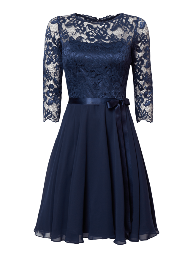 Swing Cocktailkleid Aus Floraler Spitze Mit Ausgestelltem Rockteil - Dunkelblau 4 Swing Cocktailkleid Aus Floraler Spitze Mit Ausgestelltem Rockteil - Dunkelblau – Bild 2