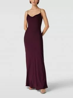 Unique Abendkleid Mit Wasserfall-Ausschnitt - Aubergine