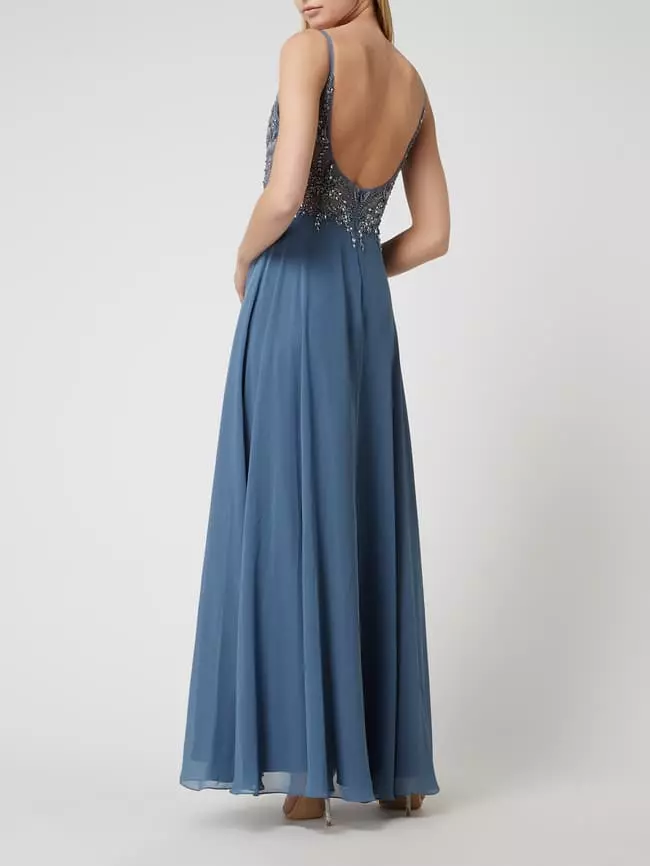 Luxuar Abendkleid Mit Strasssteinen - Rauchblau 6 Luxuar Abendkleid Mit Strasssteinen - Rauchblau – Bild 4