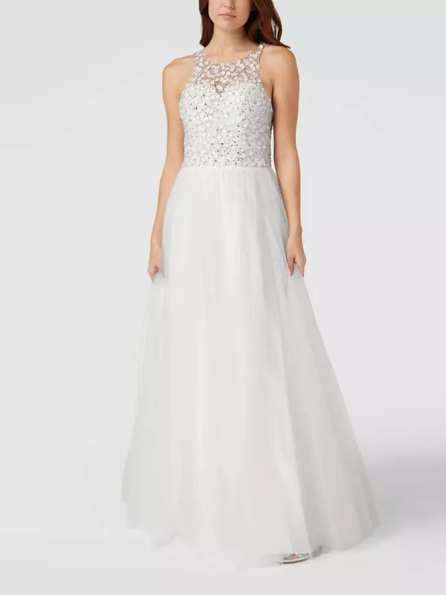 Mascara Brautkleid Mit Floralem Paillettenbesatz - Offwhite 3 Mascara Brautkleid Mit Floralem Paillettenbesatz - Offwhite