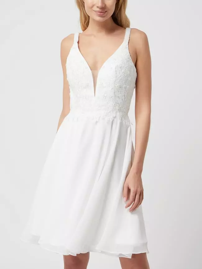 Luxuar Cocktailkleid Mit Herz-Ausschnitt - Offwhite 6 Luxuar Cocktailkleid Mit Herz-Ausschnitt - Offwhite – Bild 4