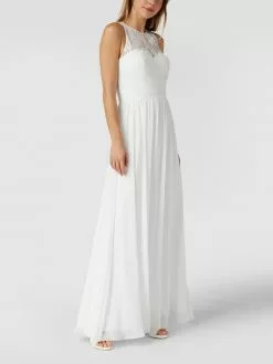 Mascara Abendkleid Mit Floralen Stickereien Und Zierperlen - Offwhite