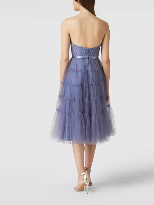Unique Cocktailkleid Mit Herz-Ausschnitt - Bleu 7 Unique Cocktailkleid Mit Herz-Ausschnitt - Bleu – Bild 5