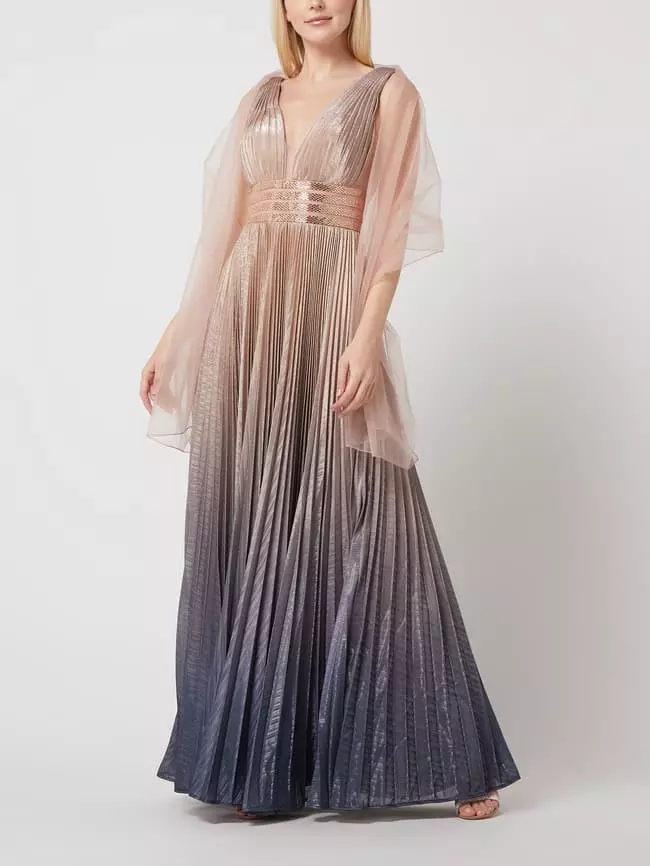 Luxuar Abendkleid Mit Plisseefalten - Metallic Rosa 6 Luxuar Abendkleid Mit Plisseefalten - Metallic Rosa – Bild 4