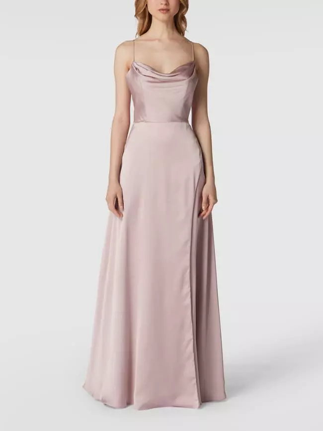 Luxuar Abendkleid Mit Wasserfall-Ausschnitt - Flieder 3 Luxuar Abendkleid Mit Wasserfall-Ausschnitt - Flieder