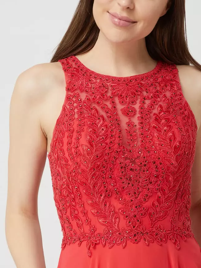 Luxuar Abendkleid Mit Stickereien - Koralle 5 Luxuar Abendkleid Mit Stickereien - Koralle – Bild 3