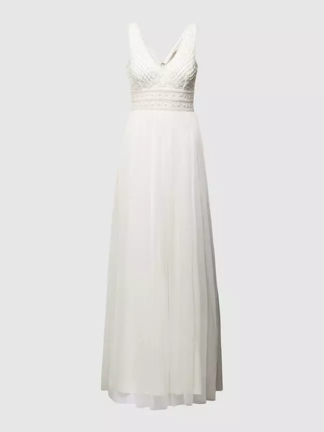 LACE & BEADS Brautkleid Mit Zierbesatz - Weiß 3 LACE & BEADS Brautkleid Mit Zierbesatz - Weiß