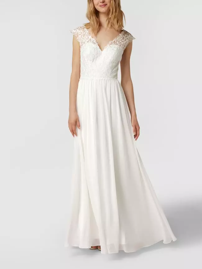 Mascara Brautkleid Mit Floralen Stickereien Und Ziersteinen - Offwhite 6 Mascara Brautkleid Mit Floralen Stickereien Und Ziersteinen - Offwhite – Bild 4