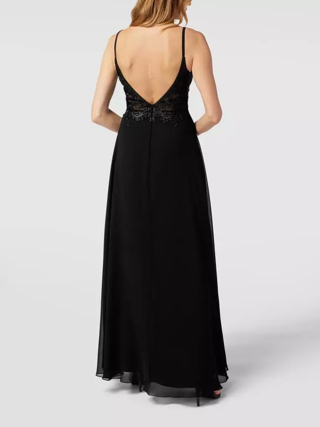 Luxuar Abendkleid Mit Floralem Spitzenbesatz - Schwarz 7 Luxuar Abendkleid Mit Floralem Spitzenbesatz - Schwarz – Bild 5